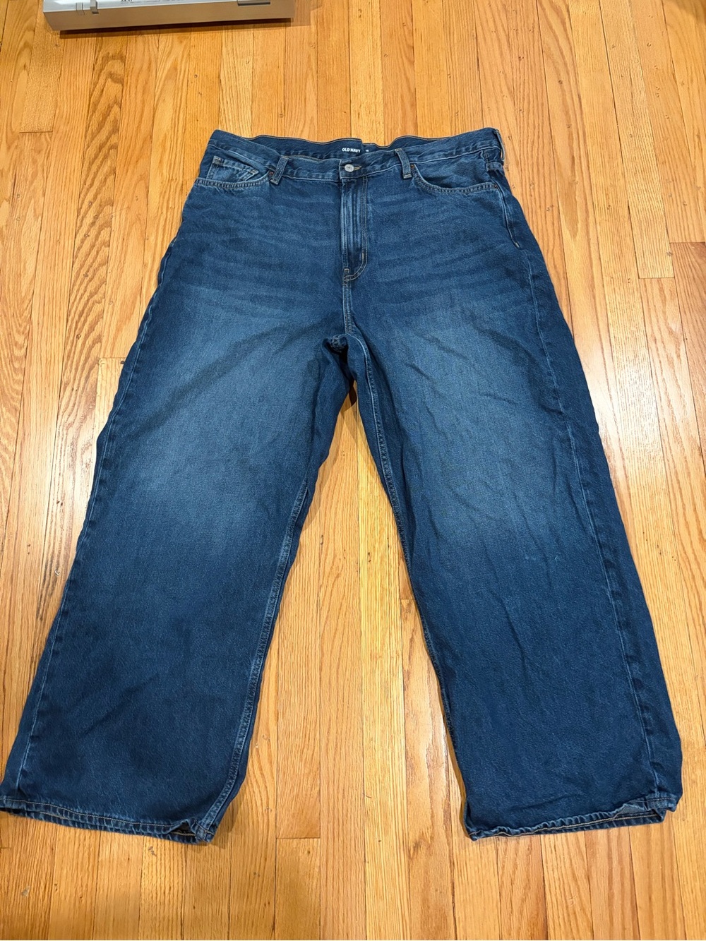 Medium Wash Baggy Wide Leg Jeans